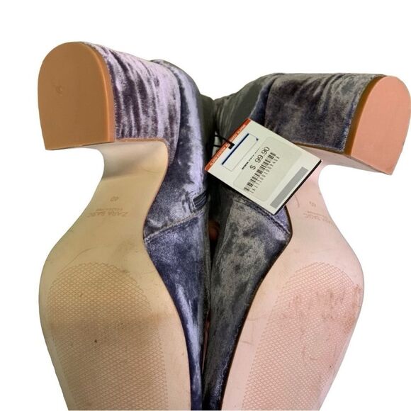 NWT ZARA Gray Velour Ankle Boots, 40/US 9 Flawed Pls Read Desc and last photo - Picture 8 of 9